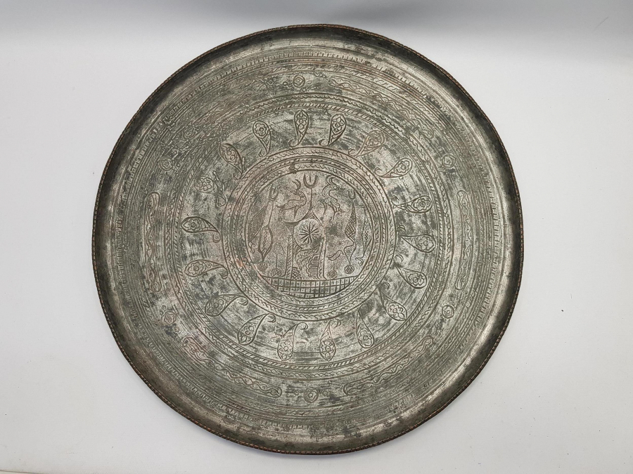 OSMANLI DÖNEMİ CAMİ RESİMLİ BAKIR SİNİ