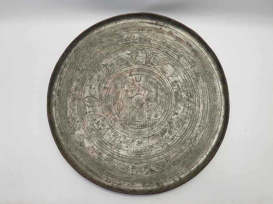 OSMANLI DÖNEMİ CAMİ RESİMLİ BAKIR SİNİ