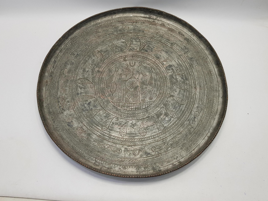 OSMANLI DÖNEMİ CAMİ RESİMLİ BAKIR SİNİ