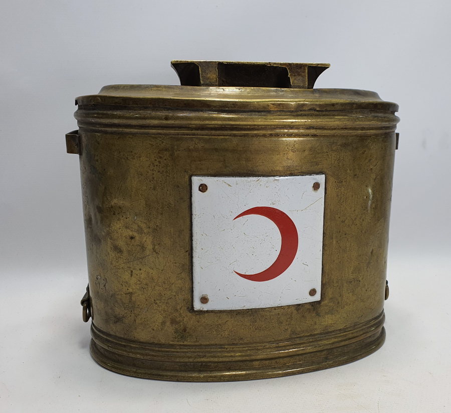 1. DÜNYA SAVAŞI DÖNEMİ ÇOK NADİR ALTI YAZILI OSMANLI HİLALİ AHMER YARDIM SANDIĞI 