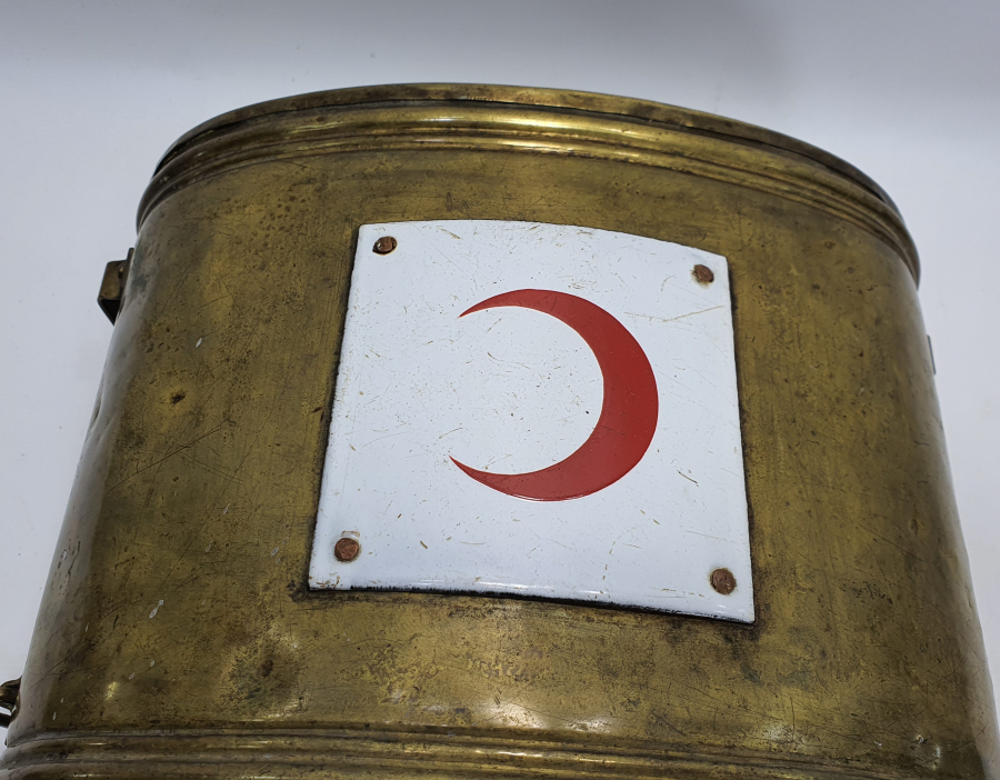 1. DÜNYA SAVAŞI DÖNEMİ ÇOK NADİR ALTI YAZILI OSMANLI HİLALİ AHMER YARDIM SANDIĞI 