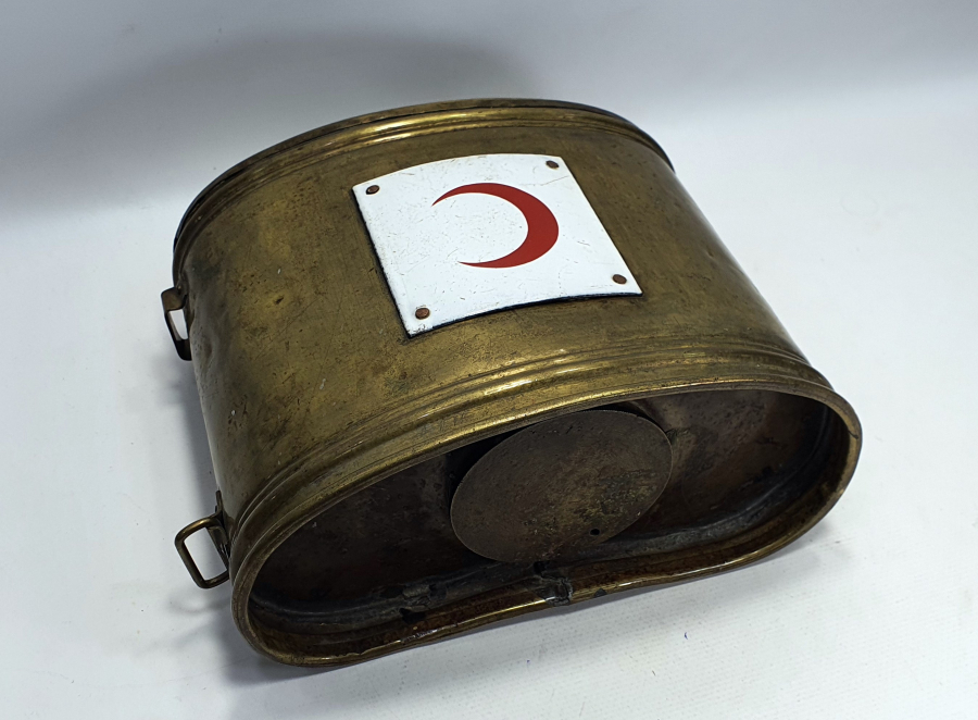 1. DÜNYA SAVAŞI DÖNEMİ ÇOK NADİR ALTI YAZILI OSMANLI HİLALİ AHMER YARDIM SANDIĞI 