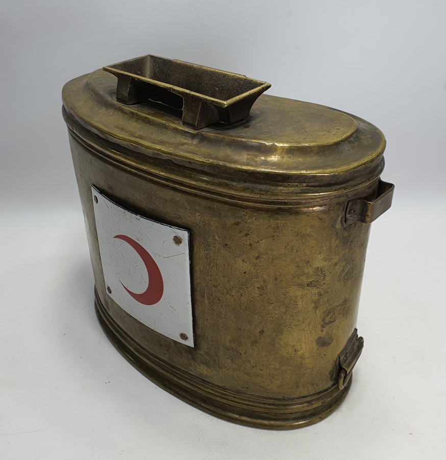 1. DÜNYA SAVAŞI DÖNEMİ ÇOK NADİR ALTI YAZILI OSMANLI HİLALİ AHMER YARDIM SANDIĞI 