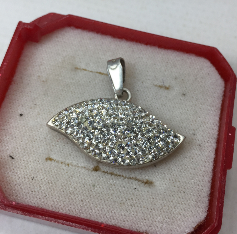 GÖZ FORMUNDA GÜMÜŞTEN MAMUL NAZAR KOLYESİ