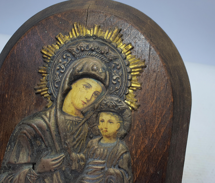 OSMANLI DÖNEMİ GÜMÜŞ GİYDİRME RUM İKONA