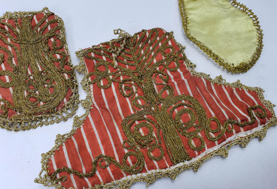 OSMANLI DÖNEMİ SIRMA İŞÇİLİKLİ 3 ADET KESE