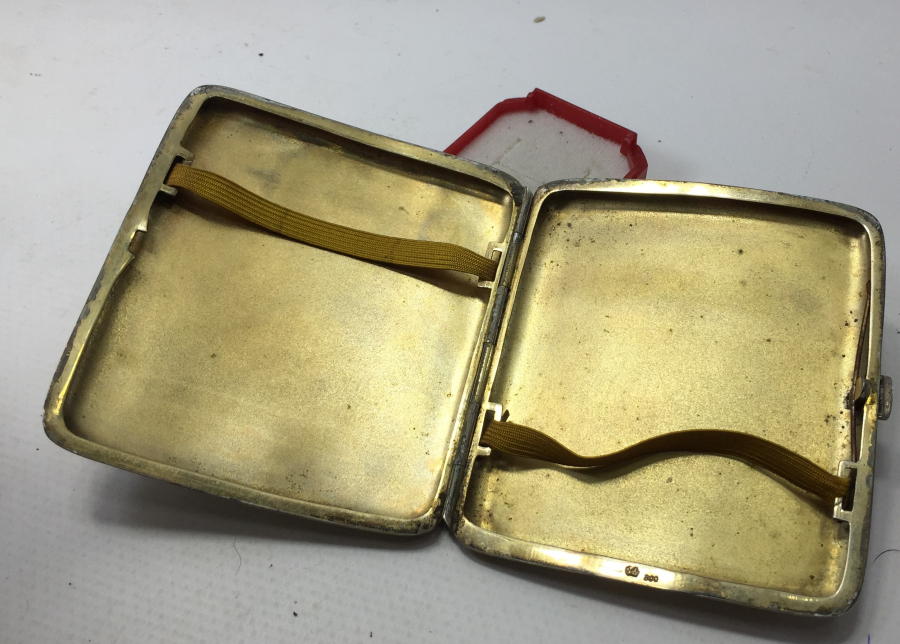 ÜZERİ AYASOFYA GÖRSELLİ OSMANLI DÖNEMİ KALEM İŞÇİLİKLİ GÜMÜŞ SİGARA TABAKASI