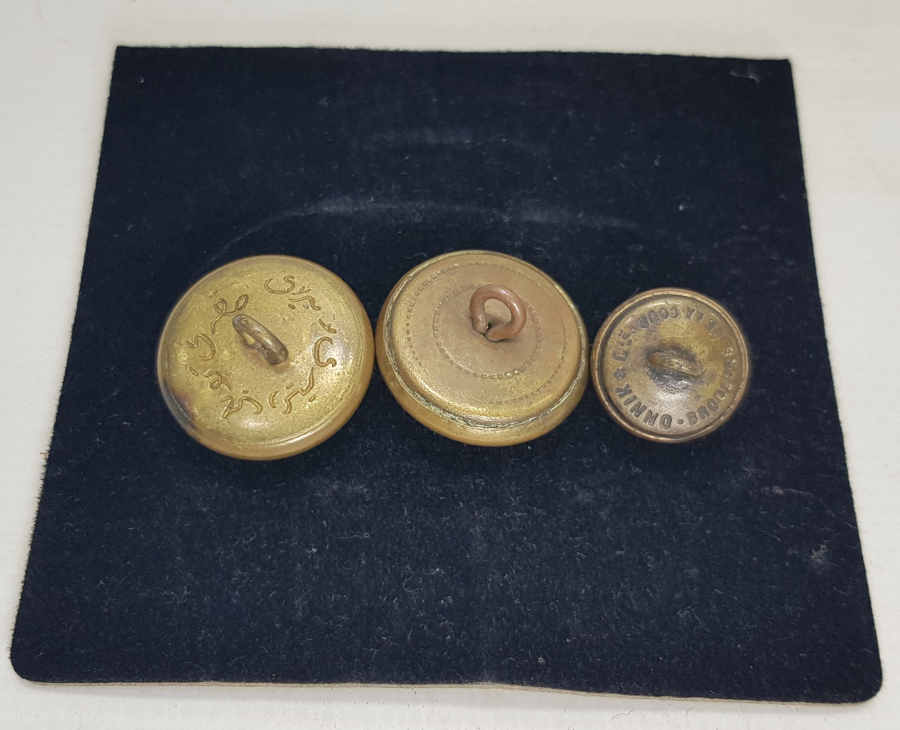 1. DÜNYA SAVAŞI DÖNEMİ ÜÇ ADET SUBAY DÜĞMESİ