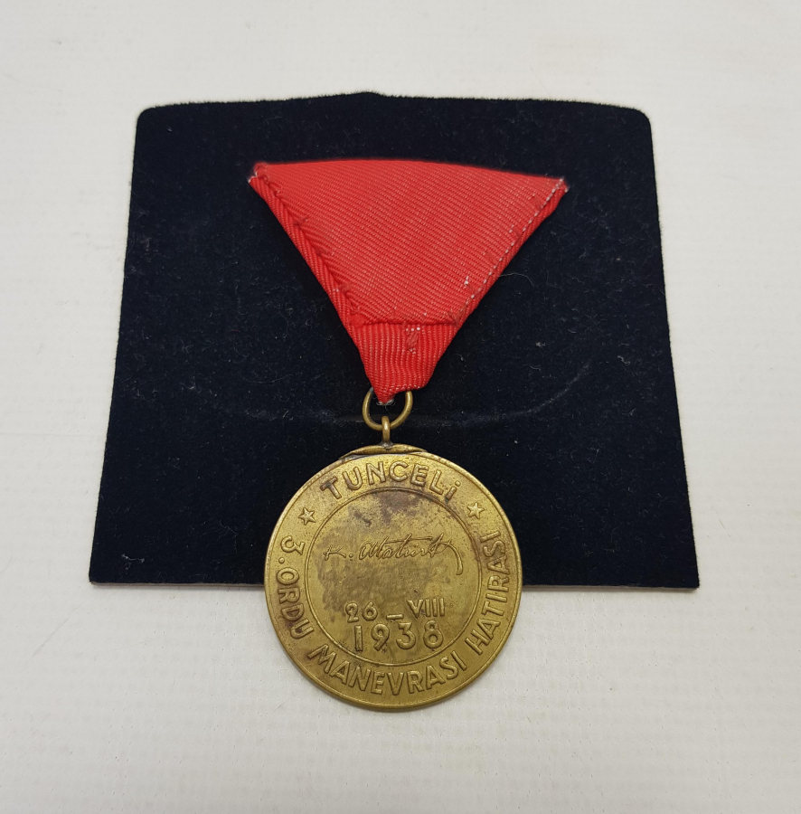 1938 TUNCELİ 3. ORDU MANEVRASI HATIRASI MADALYA 