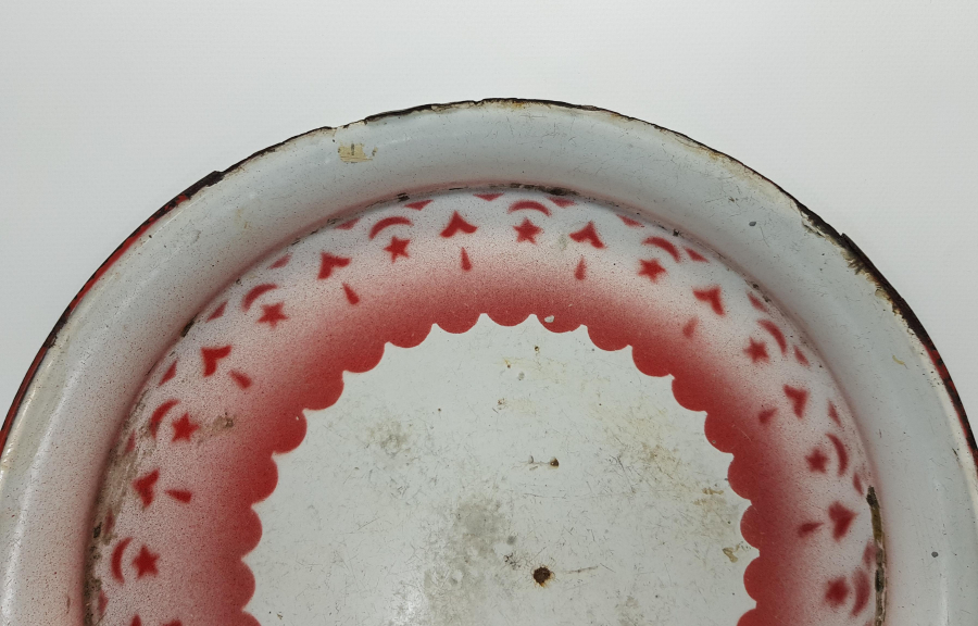 OSMANLI DÖNEMİ AY YILDIZLI EMAYE SİNİ