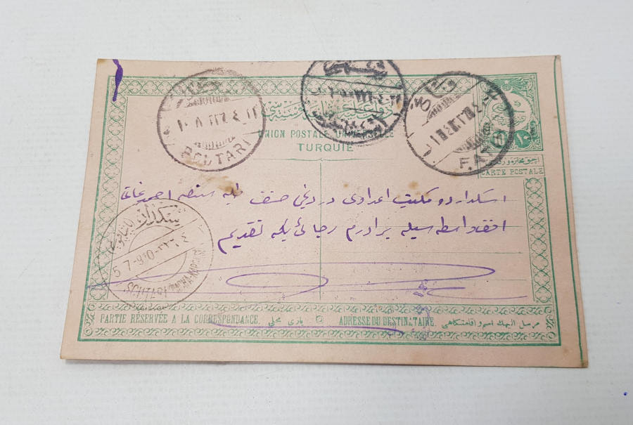 1910 TARİHLİ POSTADAN GEÇMİŞ OSMANLICA ANTİYE 