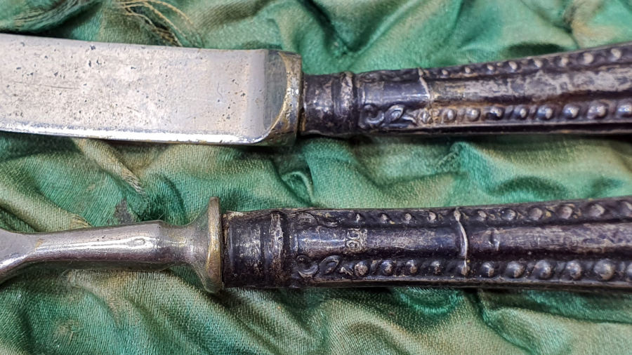 KUTUSUNDA NADİR GÜMÜŞ JOKEY SEYAHAT BALIK ÇATAL BIÇAĞI