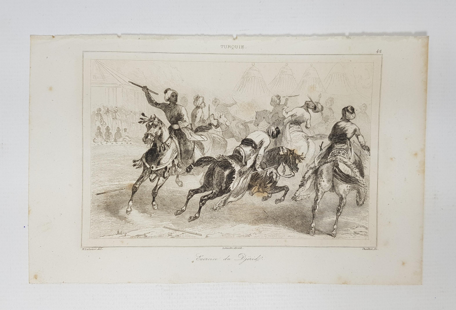 OSMANLI DÖNEMİ GRAVÜR: CİRİT OYNAYANLAR