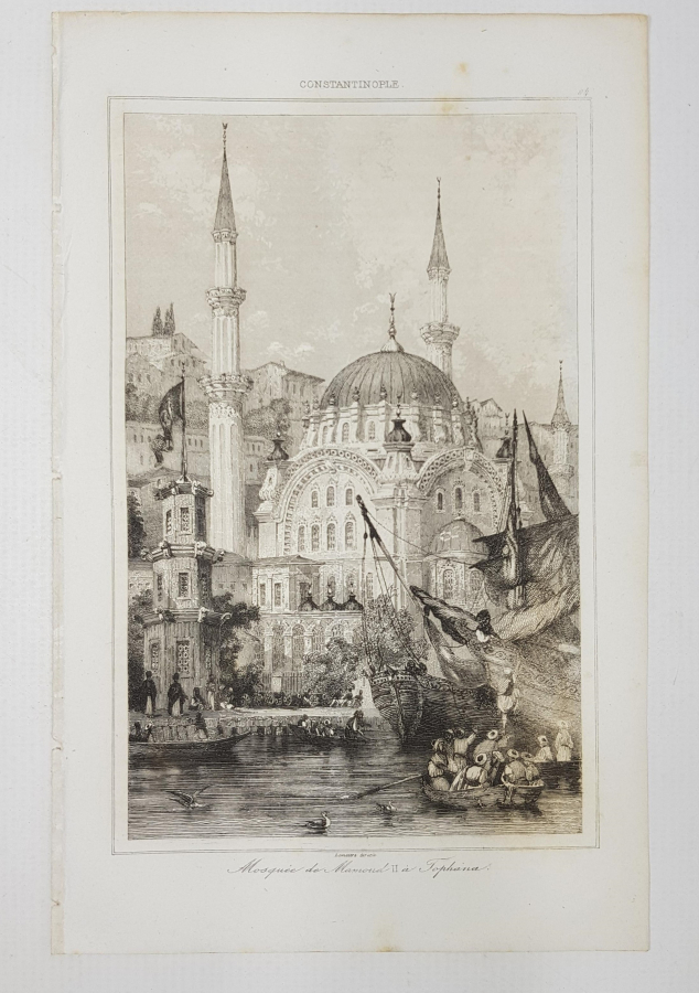 OSMANLI DÖNEMİ GRAVÜR: TOPHANE'DE II. MAHMUT CAMİSİ