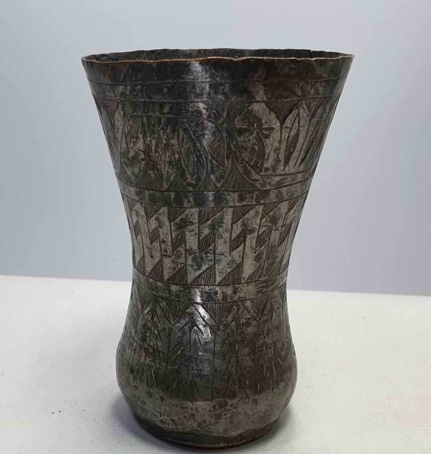 OSMANLI DÖNEMİ NADİR FORMDA TAMAMI İŞLEMELİ BOSNA İŞİ BARDAK