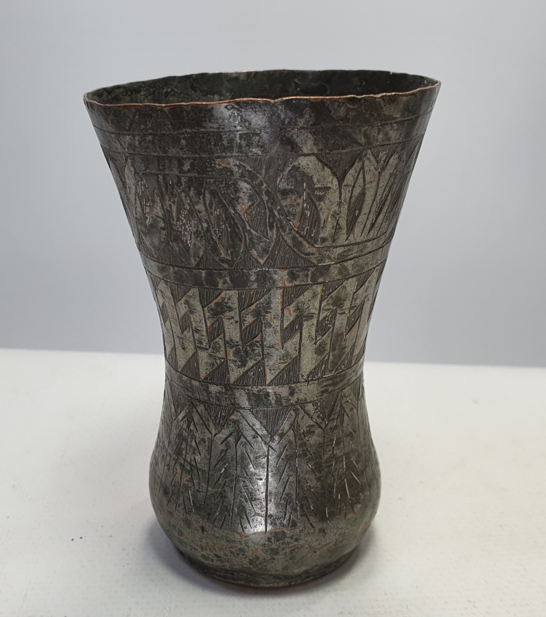 OSMANLI DÖNEMİ NADİR FORMDA TAMAMI İŞLEMELİ BOSNA İŞİ BARDAK