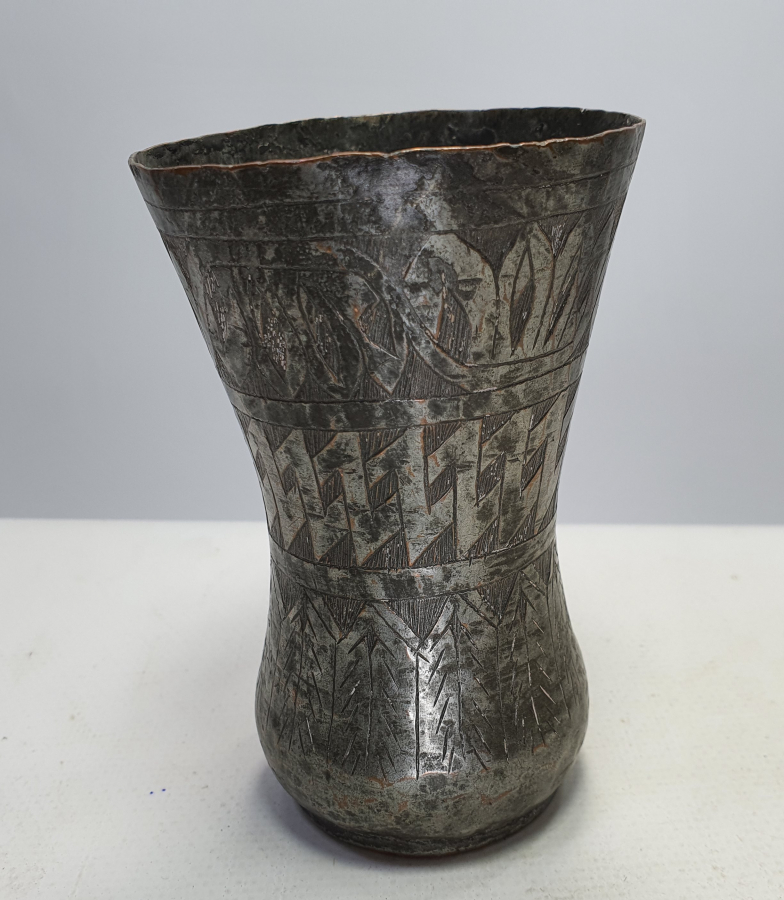 OSMANLI DÖNEMİ NADİR FORMDA TAMAMI İŞLEMELİ BOSNA İŞİ BARDAK