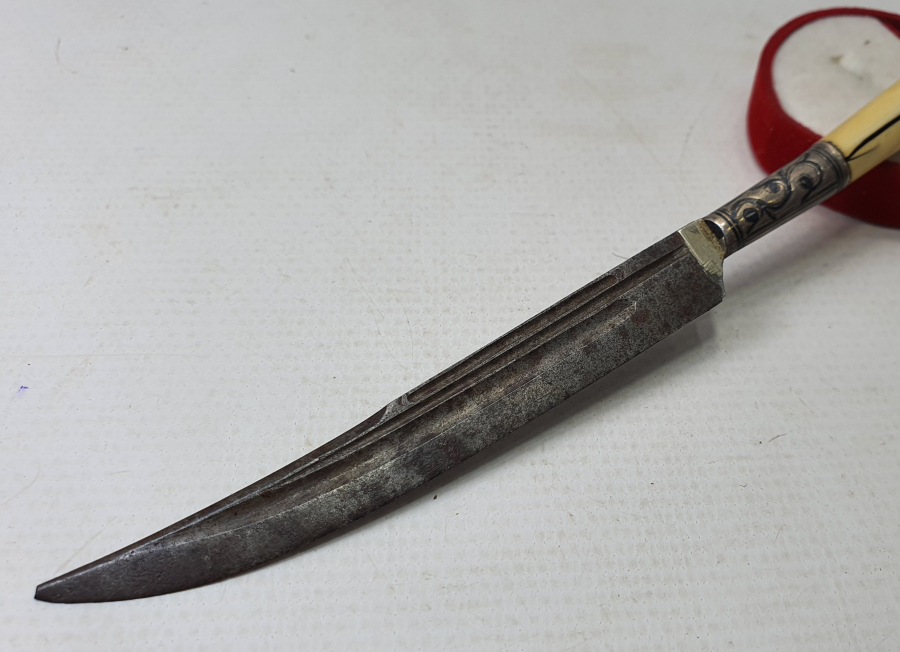 OSMANLI DÖNEMİ SÜRMENE İŞİ FİL DİŞİ SAPLI VE SAVATLI KAMA