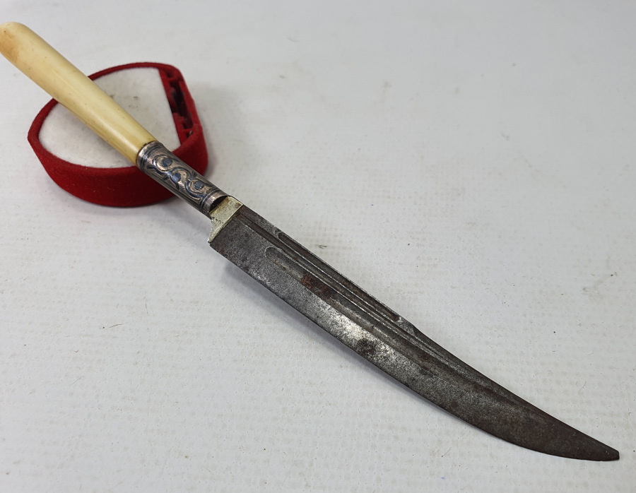 OSMANLI DÖNEMİ SÜRMENE İŞİ FİL DİŞİ SAPLI VE SAVATLI KAMA