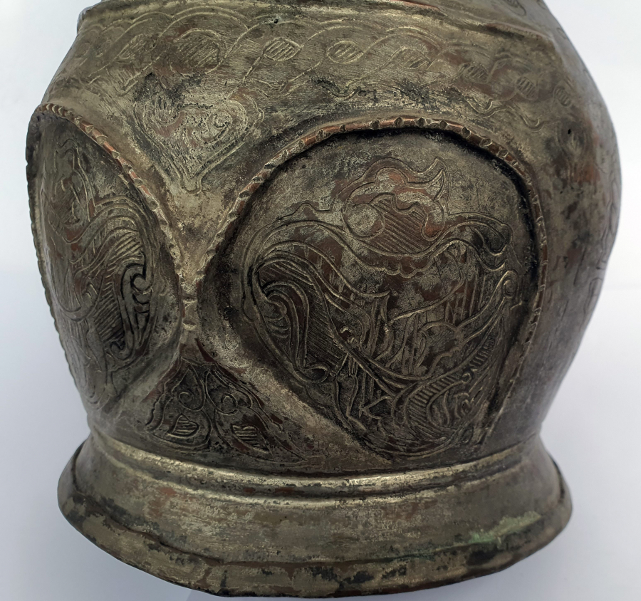 OSMANLI DÖNEMİ TAMAMI İŞLEMELİ ERMENİ USTA İMZALI NADİR FORMDA İBRİK