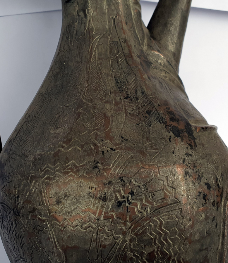 OSMANLI DÖNEMİ TAMAMI İŞLEMELİ ERMENİ USTA İMZALI NADİR FORMDA İBRİK