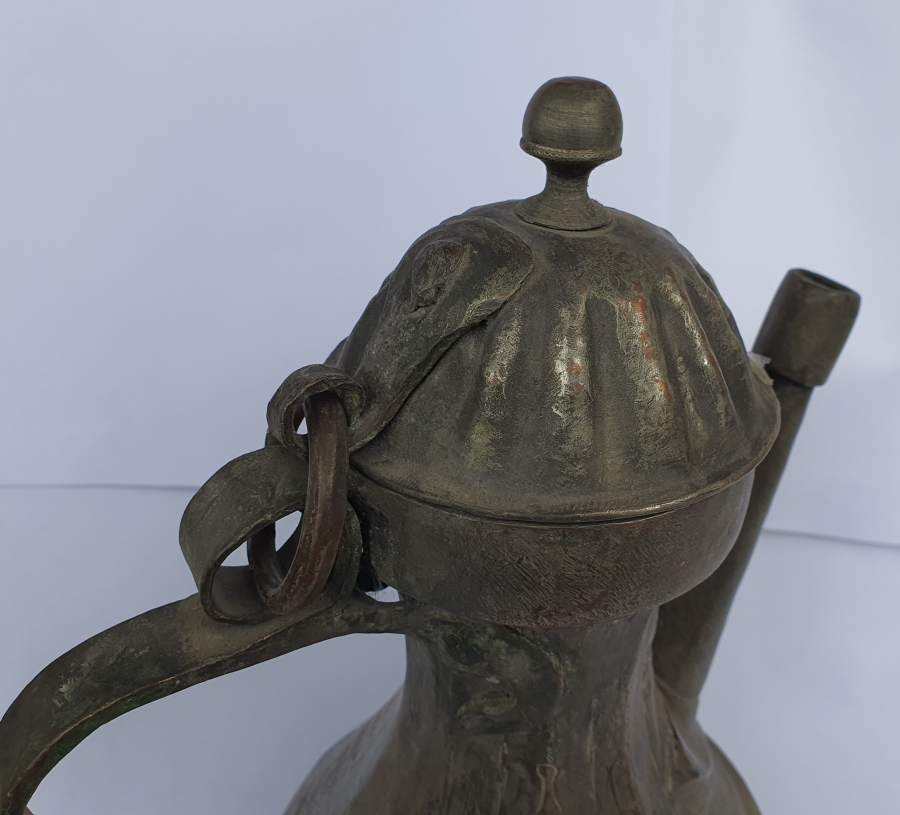 OSMANLI DÖNEMİ TAMAMI İŞLEMELİ ERMENİ USTA İMZALI NADİR FORMDA İBRİK