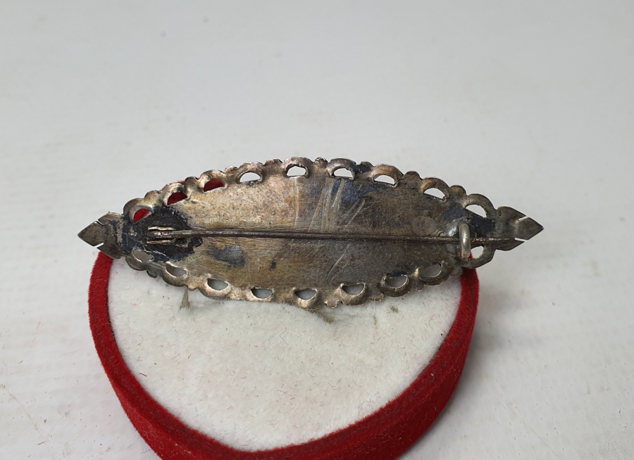 OSMANLI DÖNEMİ TESTERE İŞÇİLİKLİ GÜMÜŞ OLTU İŞİ BROŞ