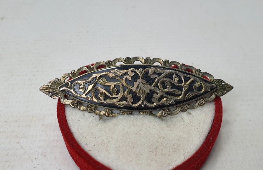 OSMANLI DÖNEMİ TESTERE İŞÇİLİKLİ GÜMÜŞ OLTU İŞİ BROŞ