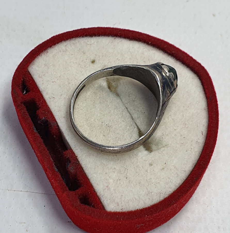 OSMANLI DÖNEMİ ÜZERİ TAŞLI VE SAVATLI ERMENİ İŞİ GÜMÜŞ YÜZÜK