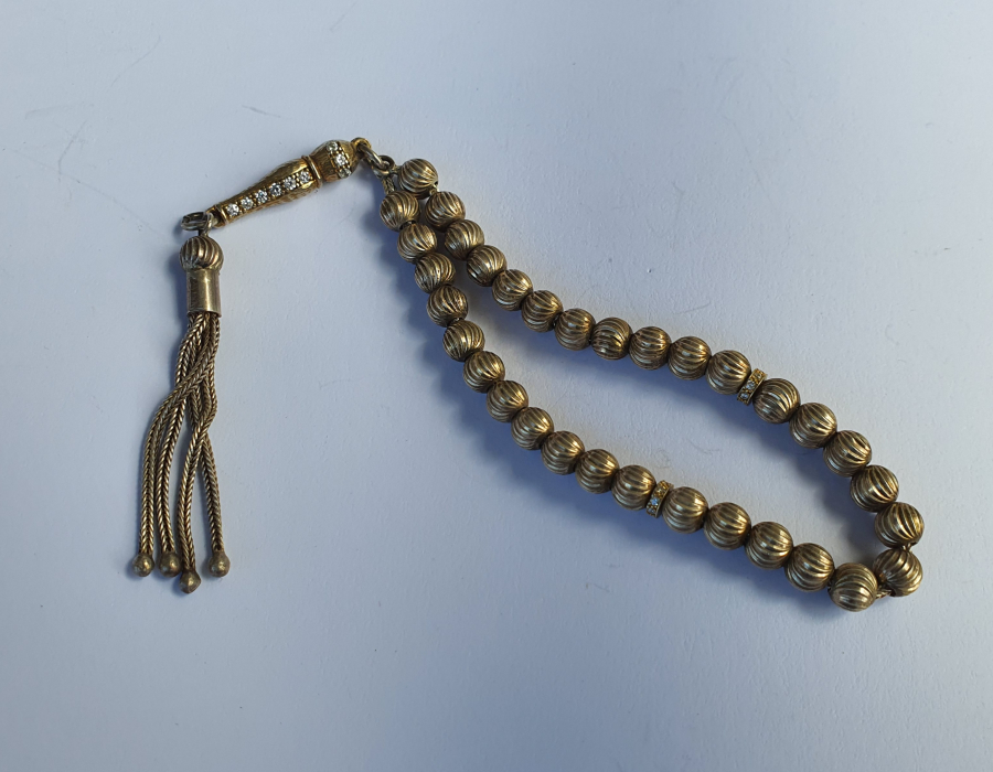 ÜZERİ MARGAZİT TAŞLARLA SÜSLÜ GÜMÜŞ TESBİH