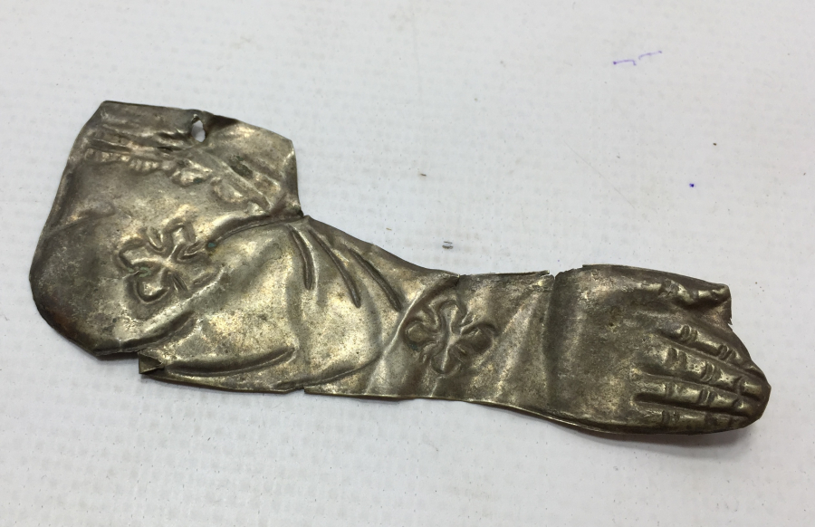 OSMANLI DÖNEMİ ERMENİ İŞİ ÜZERİ ERMENİ HAÇLI GÜMÜŞ KOL TILSIMI