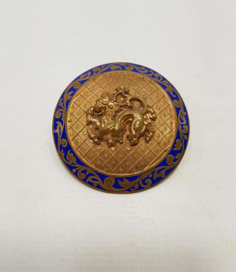 ASLAN GÖRSELLİ MİNELİ BREVET BROŞ 