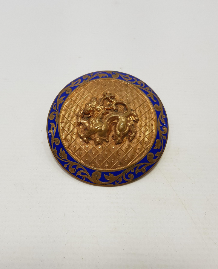 ASLAN GÖRSELLİ MİNELİ BREVET BROŞ 