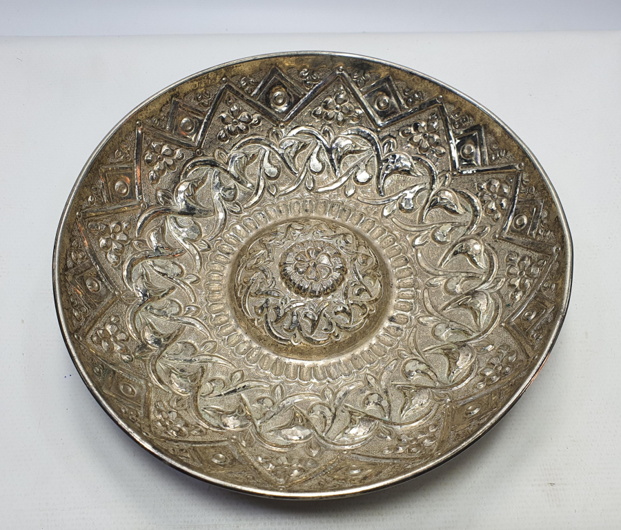 GÜMÜŞ KAPLAMA KABARTMA İŞÇİLİKLİ HAMAM TASI