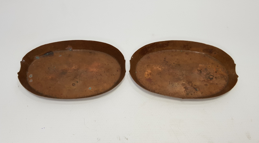 OSMANLICA DAMGALI BİR ÇİFT BAKIR ÇEREZLİK