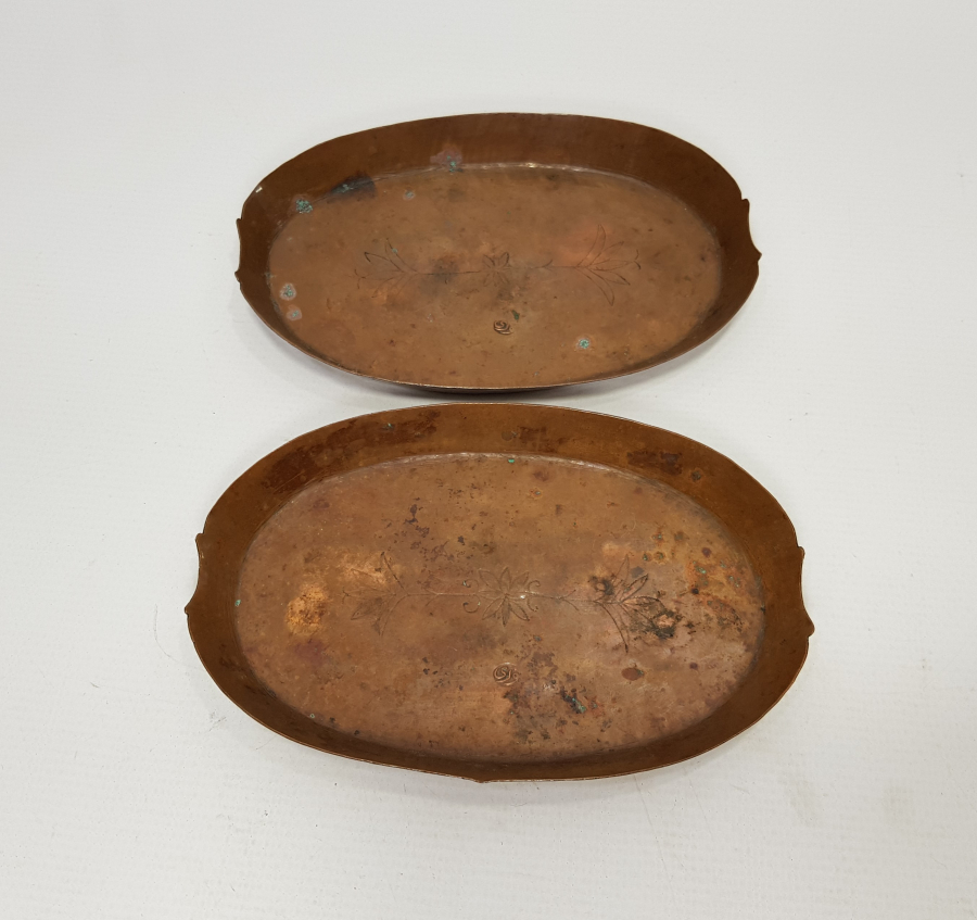 OSMANLICA DAMGALI BİR ÇİFT BAKIR ÇEREZLİK