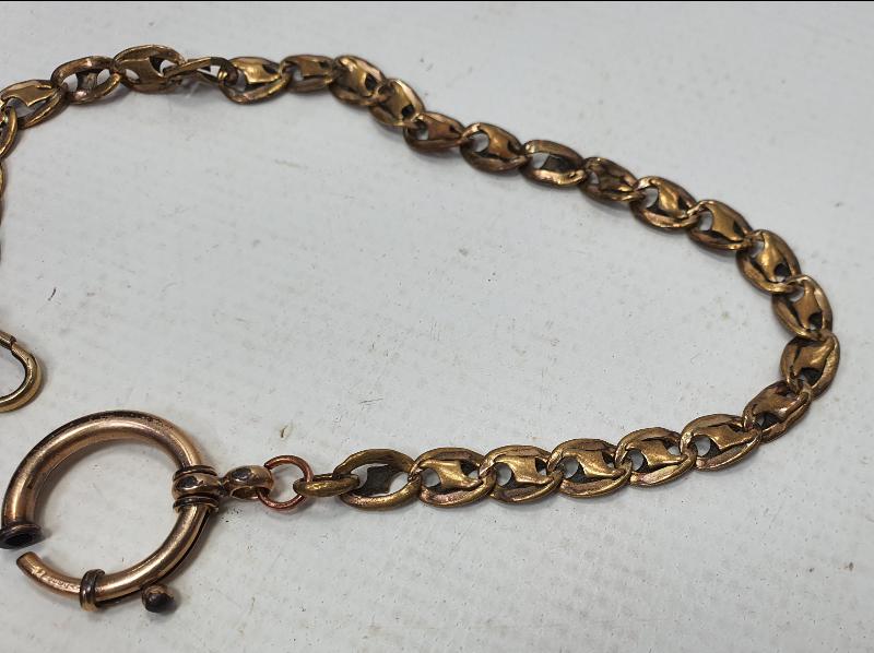 OSMANLI DÖNEMİ ALTIN KAPLAMA PRİOR ZİNCİRİ - CEP SAATİ ZİNCİRİ