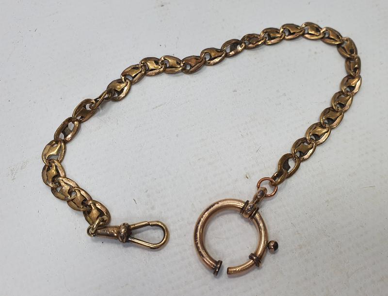 OSMANLI DÖNEMİ ALTIN KAPLAMA PRİOR ZİNCİRİ - CEP SAATİ ZİNCİRİ