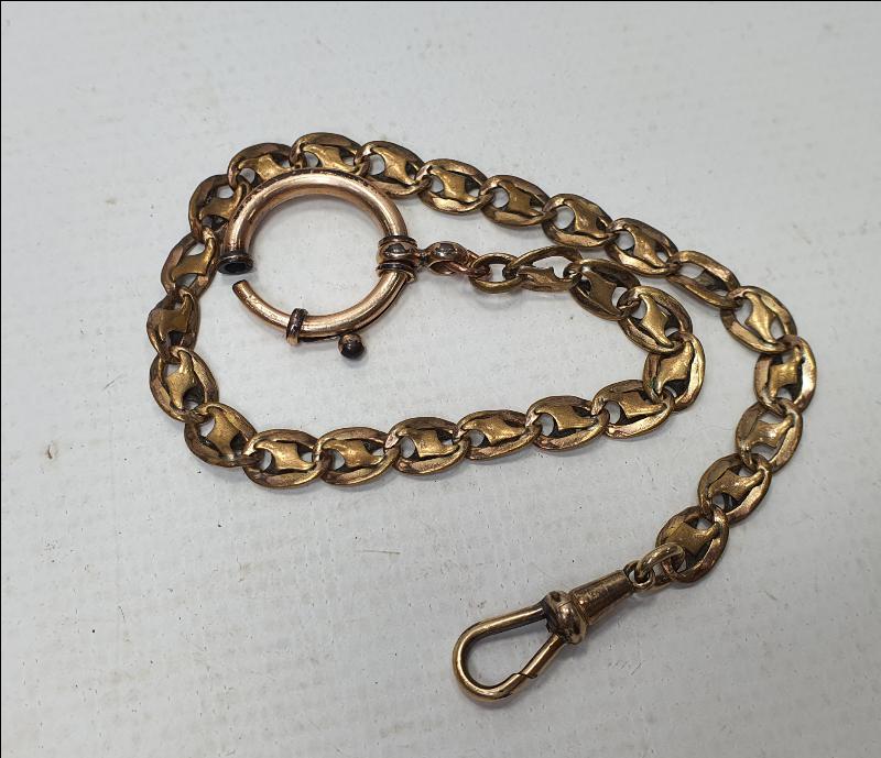 OSMANLI DÖNEMİ ALTIN KAPLAMA PRİOR ZİNCİRİ - CEP SAATİ ZİNCİRİ