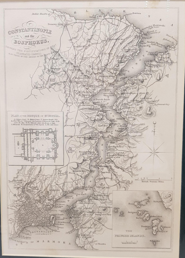 CONSTANTINOPLE BOSPHORUS HARİTA GRAVÜR