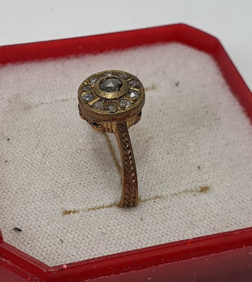 ELMAS TAŞLI ANTİKA BAYAN YÜZÜĞÜ