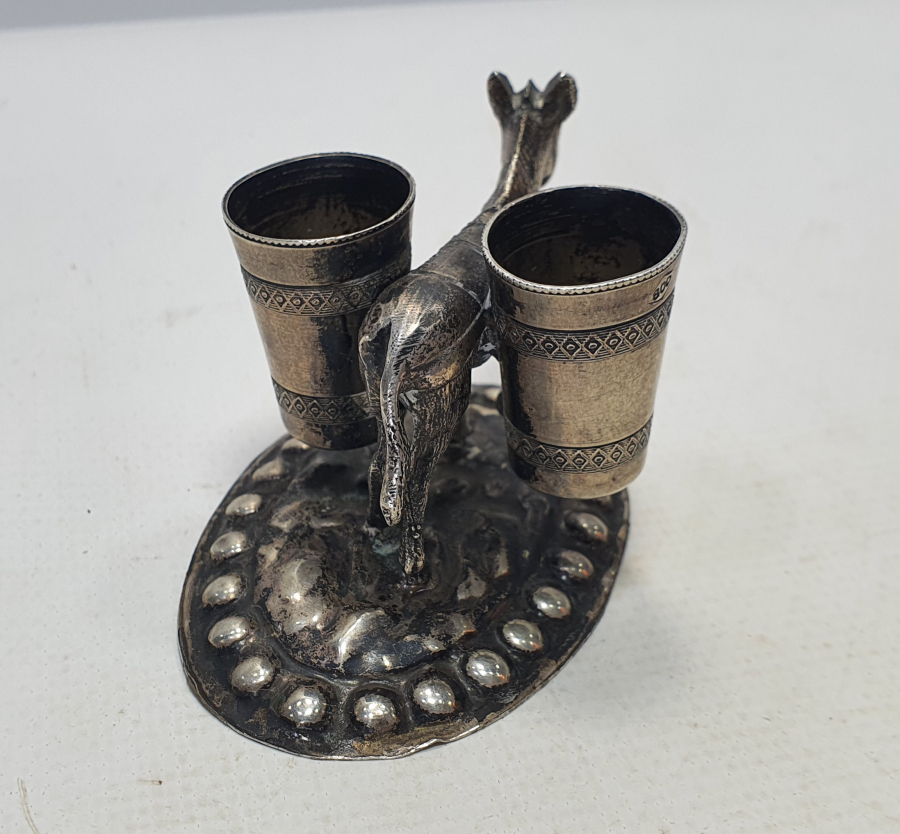 GÜMÜŞ EŞEK FİGÜRLÜ HOKKA