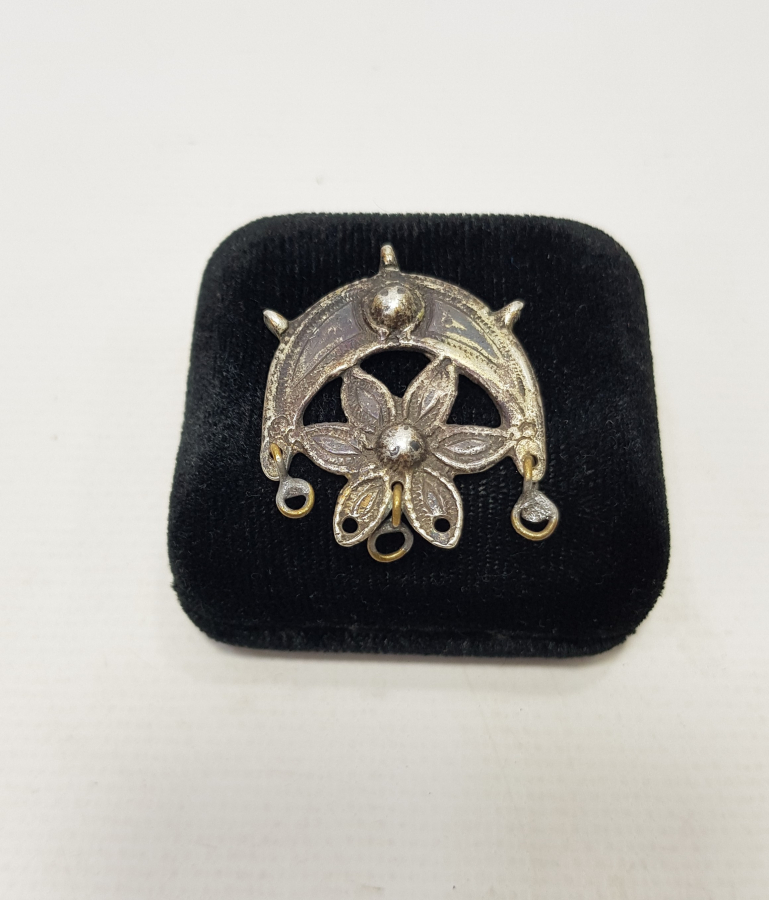 OSMANLI DÖNEMİ AY YILDIZ FORMLU GÜMÜŞ KOLYE UCU 