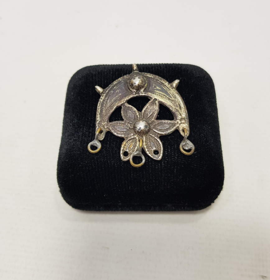 OSMANLI DÖNEMİ AY YILDIZ FORMLU GÜMÜŞ KOLYE UCU 