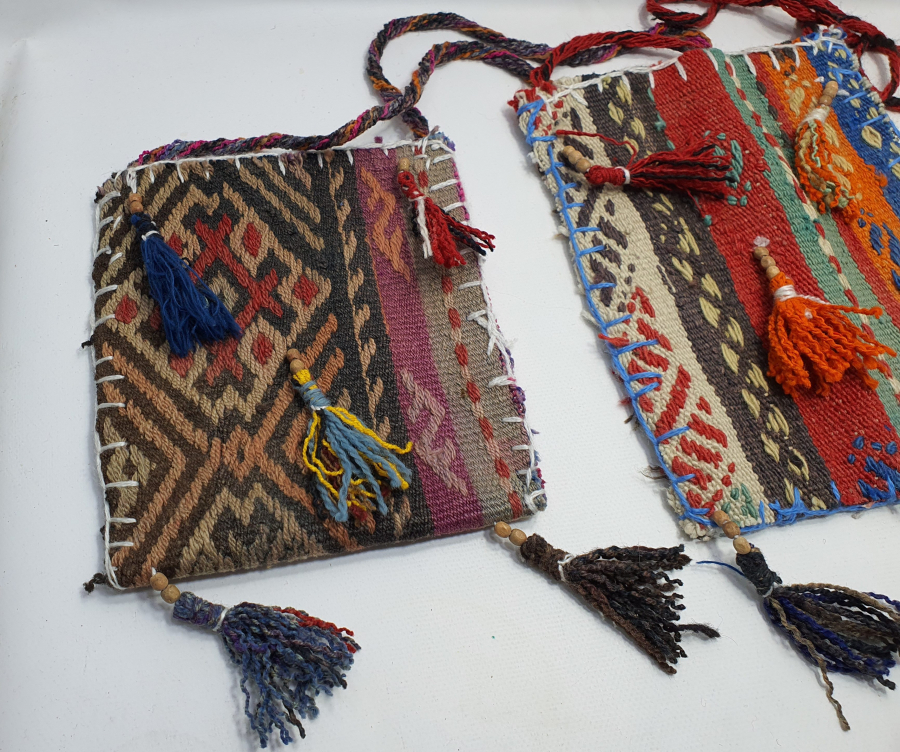 OSMANLI DÖNEMİ KİLİMDEN YAPILMIŞ 3 ADET HEYBE