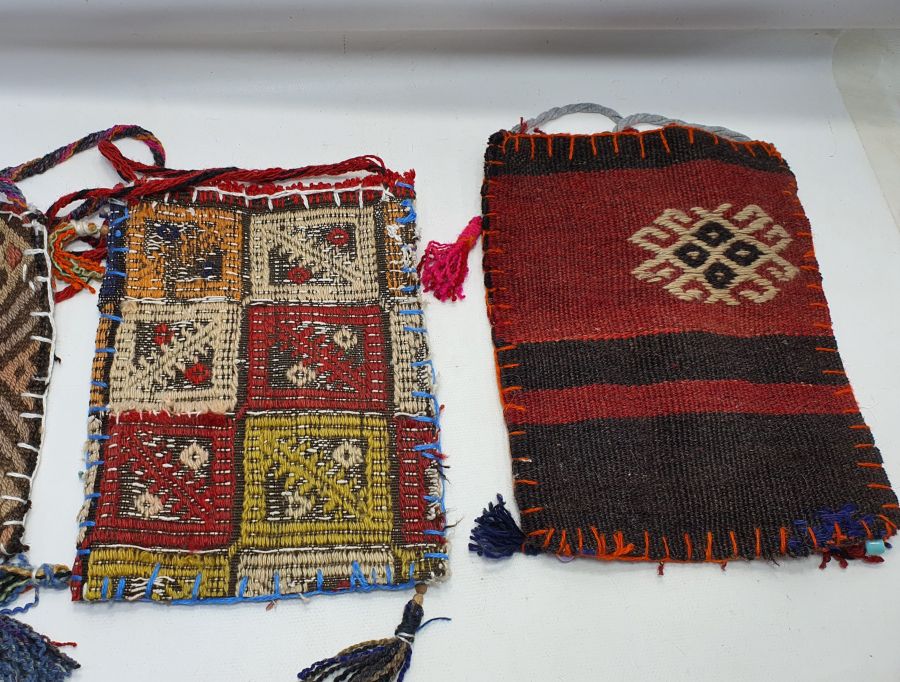 OSMANLI DÖNEMİ KİLİMDEN YAPILMIŞ 3 ADET HEYBE