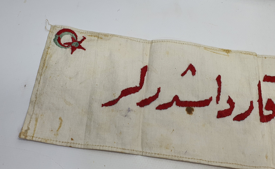 OSMANLI DÖNEMİ MEŞRUTİYET SLOGANLI AY YILDIZLI EL YAPIMI NADİR PANO