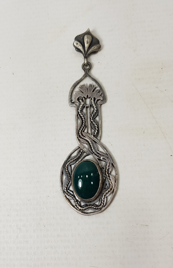 YEŞİM TAŞLI GÜMÜŞ KOLYE UCU 