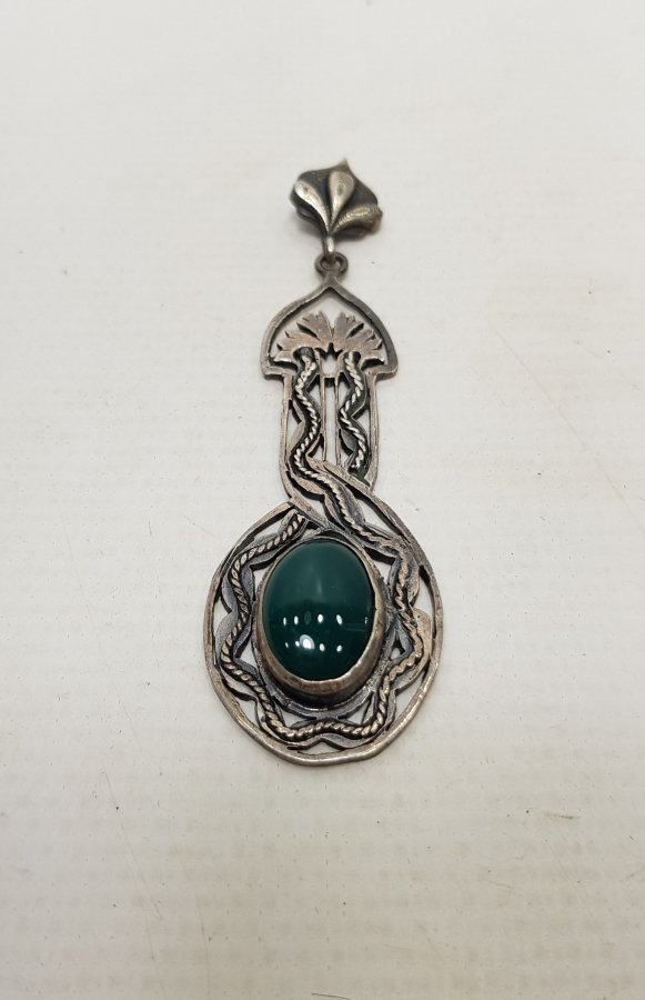 YEŞİM TAŞLI GÜMÜŞ KOLYE UCU 