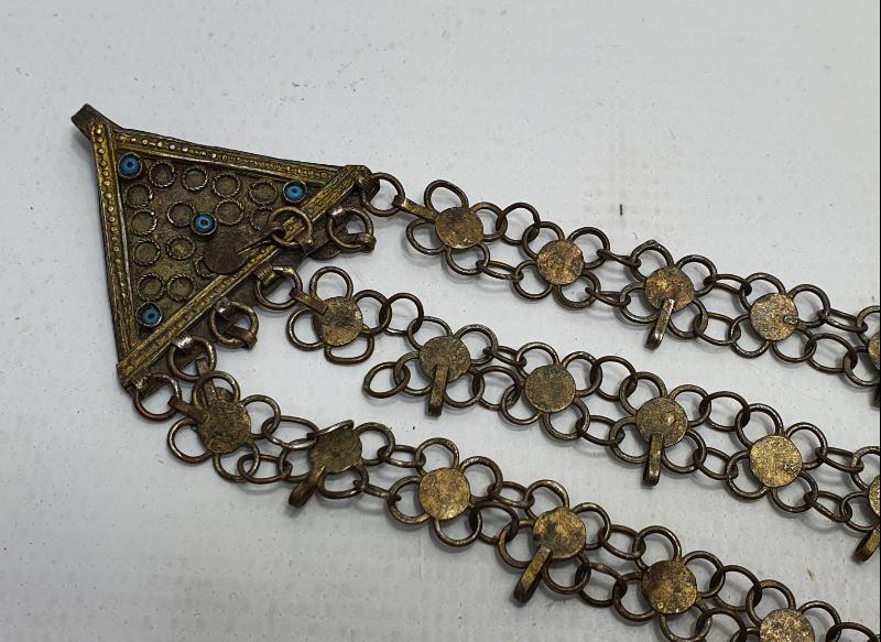 OSMANLI DÖNEMİ ERMENİ İŞİ NADİR FORMDA GÜMÜŞ ALINLIK